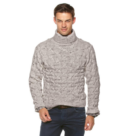 Anleitung 190/4, Rollkragen-Pullover aus Landwolle von Junghans-Wolle 