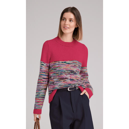 Pullover aus Merino-Print und Nuovo Merino 120, bunt mit strukturiertem Design.