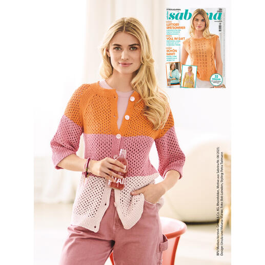 Anleitung für eine gestrickte Jacke aus Cotonia mit Modellen auf dem Cover.