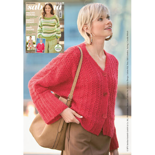 Anleitung für eine Jacke aus Arequipa in intensivem Rot.