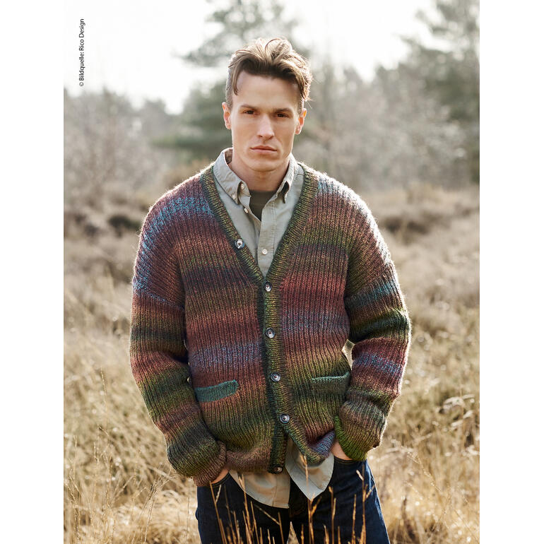 Herrenjacke aus Creative Melange Alpaca Wonderball in erdigen Tönen.