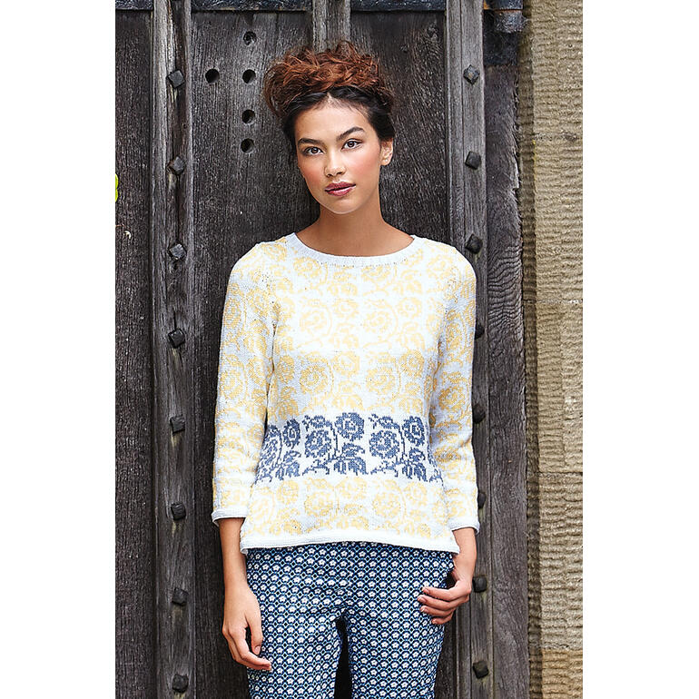 Pullover aus Summerlite 4ply in gelb und blau