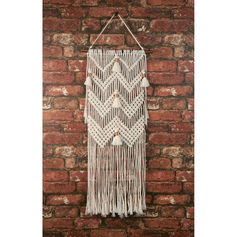 Makramee-Set mit Chevron-Muster und Quasten