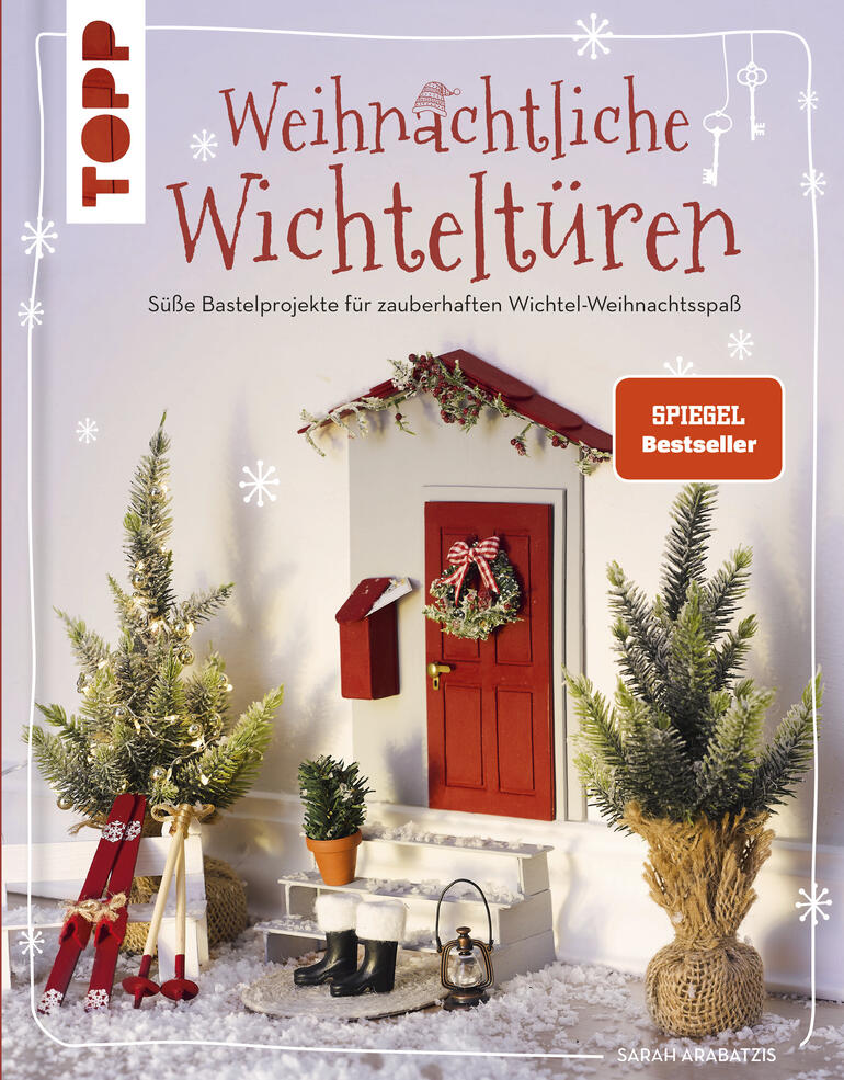 Buch mit Anleitungen für kreative Wichteltüren und Bastelprojekte für die Winterzeit.