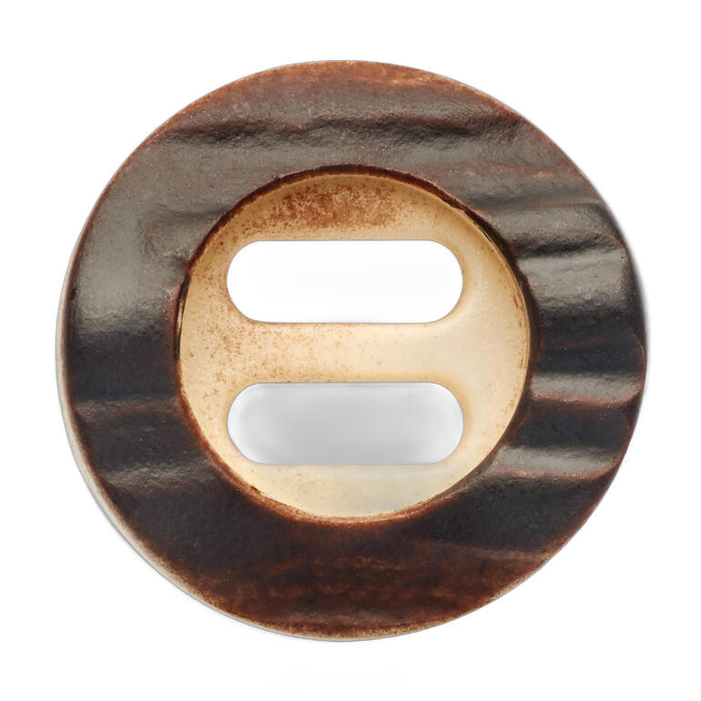 Trachtenknopf in Hornoptik, Ø 20 mm, rustikal für traditionelle Kleidung.