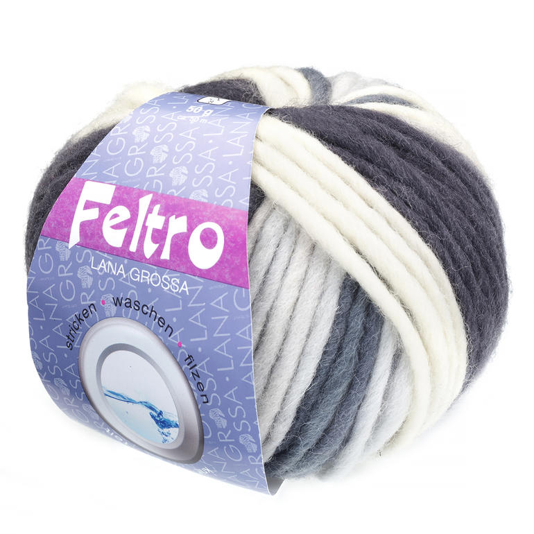 Feltro Print von Lana Grossa, mehrfarbiges Garnknäuel 50g, warmes Material