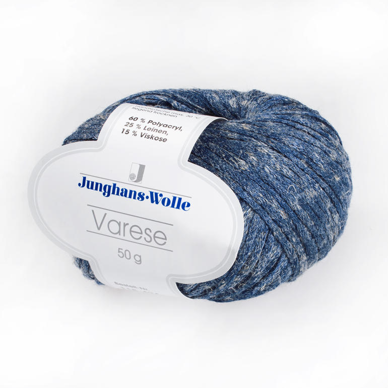 Varese von Junghans-Wolle in Blau, Knäuel mit Textur.
