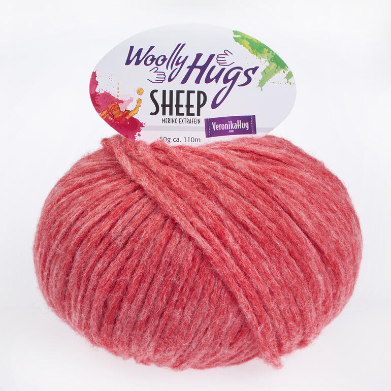 Sheep Uni von Woolly Hugs, feuerrote Wolle in 50 g