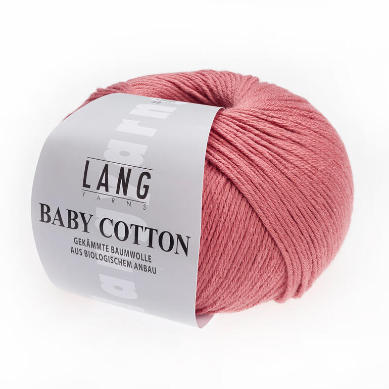 Baby Cotton von LANG Yarns in Altrosa, weiche Bio-Baumwolle.