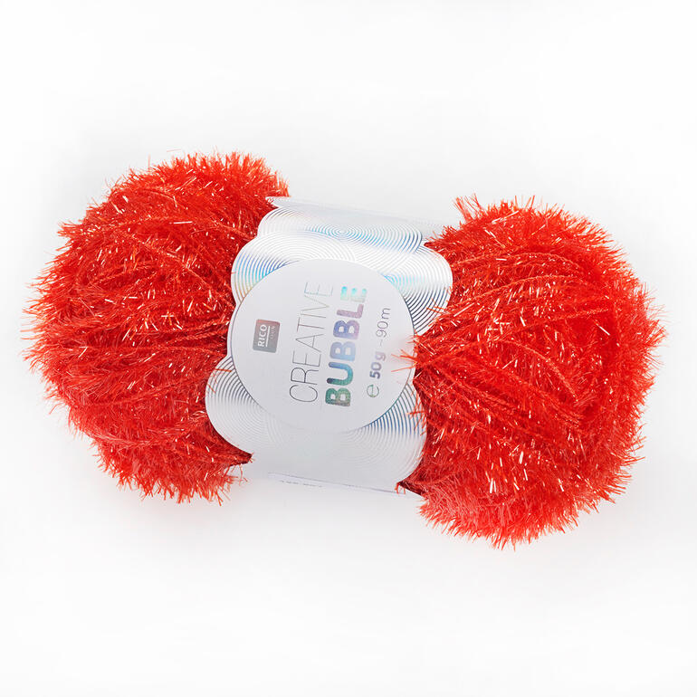 Creative Bubble Garn von Rico Design in leuchtendem Rot, 50g.