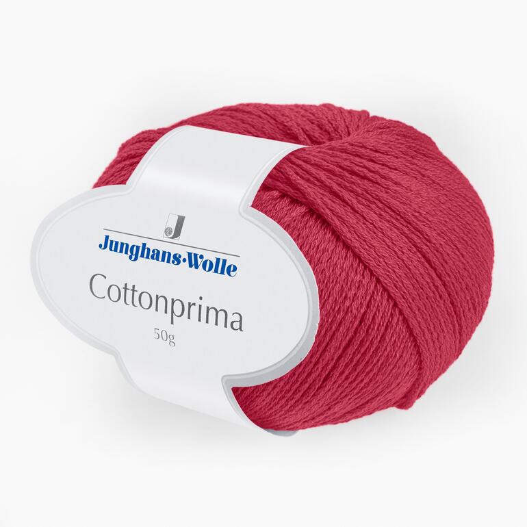Himbeerfarbige Wollkugel von Cottonprima von Junghans-Wolle