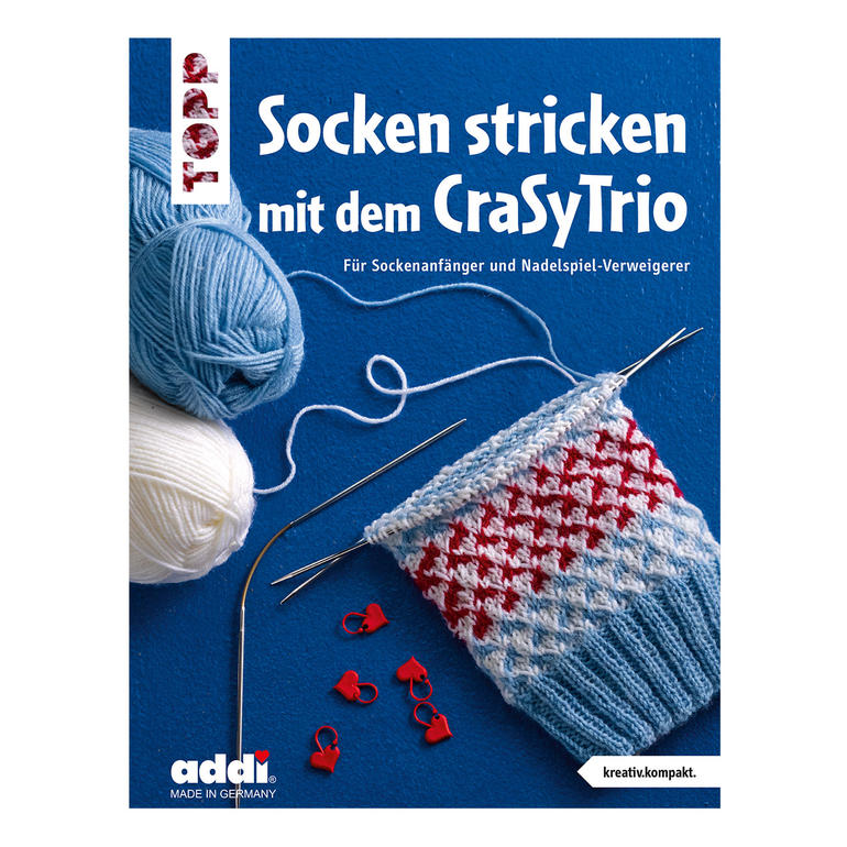Buch zum Sockenstricken mit dem CraSyTrio für Anfänger und Nadelspiel-Verweigerer
