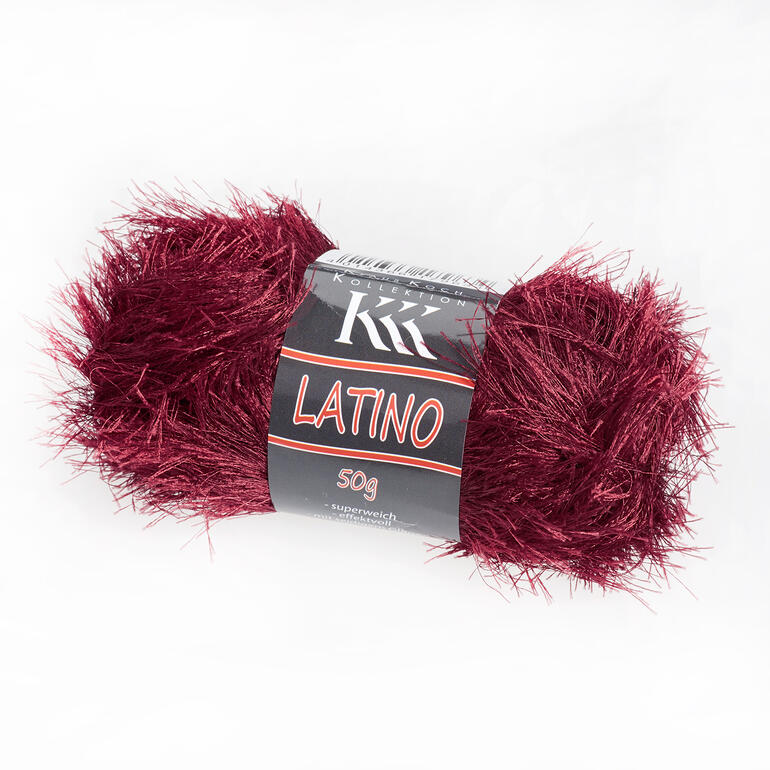 Rotes Garn 'Latino' von KKK in einer 50g Verpackung