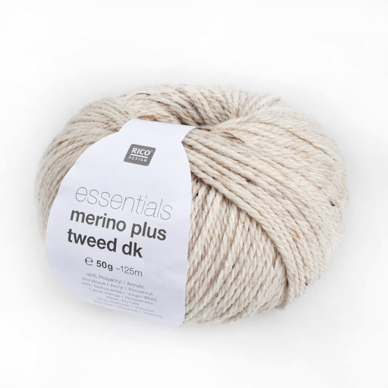 Naturfarbene Essentials Merino Plus Tweed dk von Rico Design, 50 g