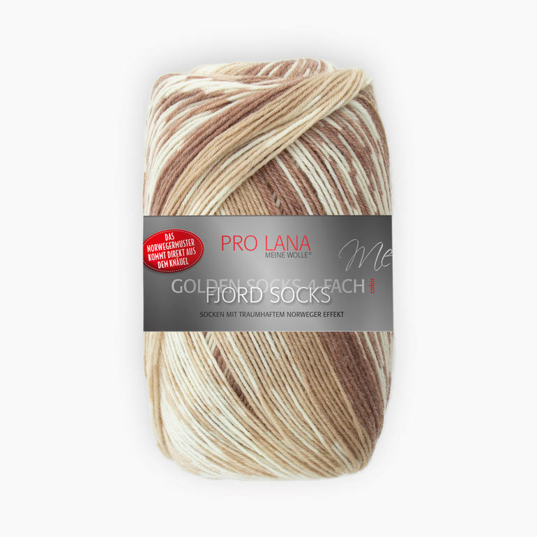 Sockengarn Fjord Socks von Pro Lana in verschiedenen Brauntönen, 100 g.