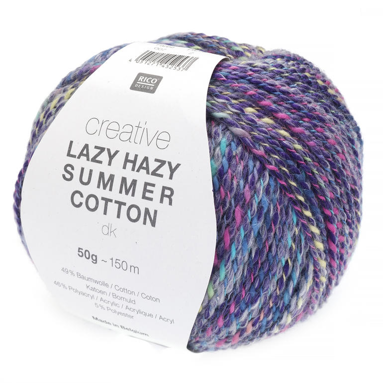 Buntes Garn 'Creative Lazy Hazy Summer Cotton dk' von Rico Design, lebendige Farben.