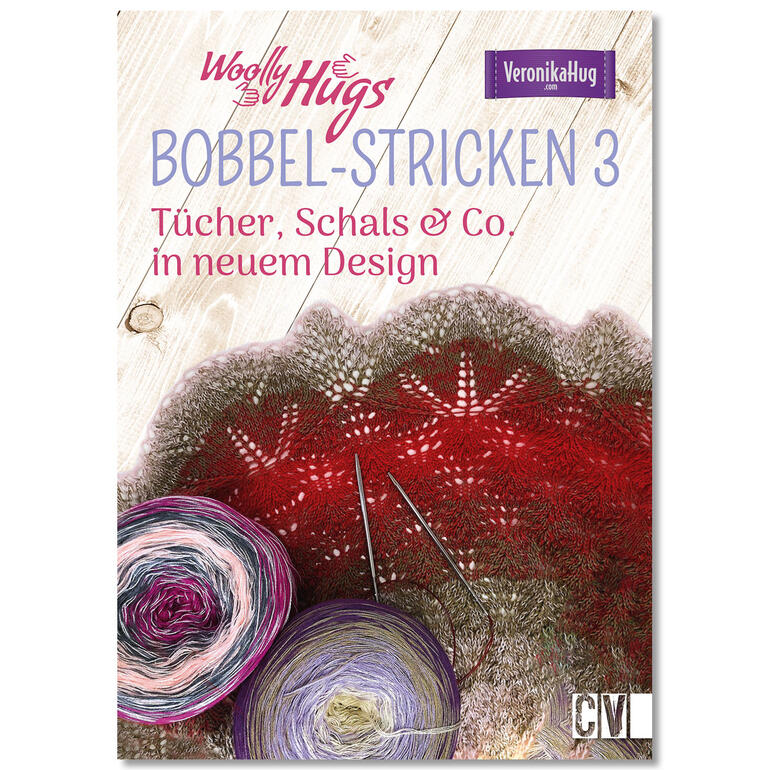 Buchcover für 'Woolly Hugs Bobbel-Stricken 3' mit gestripten Garnen