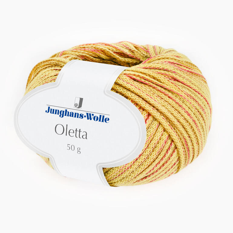 Gelbes Wollknäuel Oletta von Junghans-Wolle, 50 g