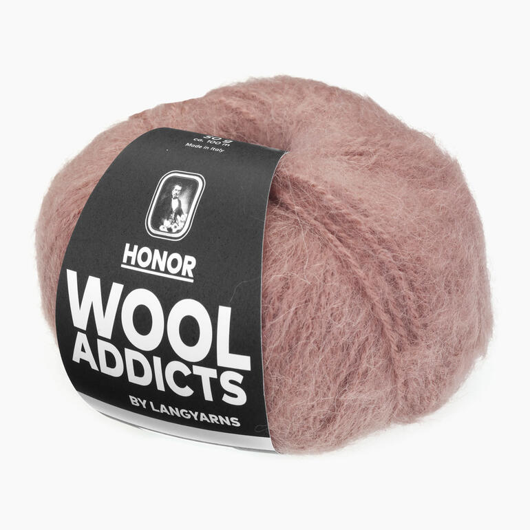 Honor von WOOLADDICTS, rosafarbenes Garn.