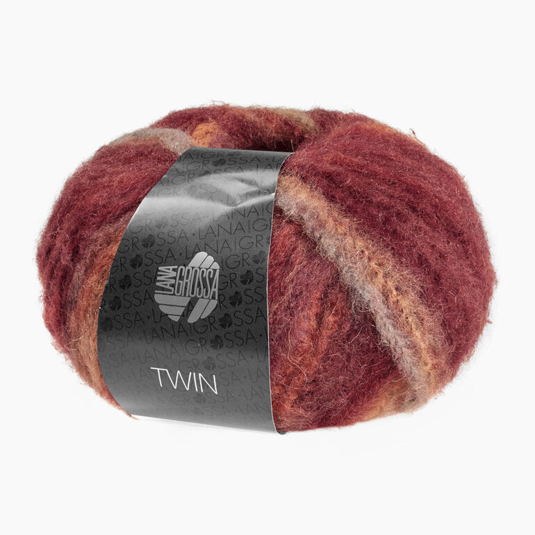 Twin Wolle 50 g von Lana Grossa in Rotbraun/Beige