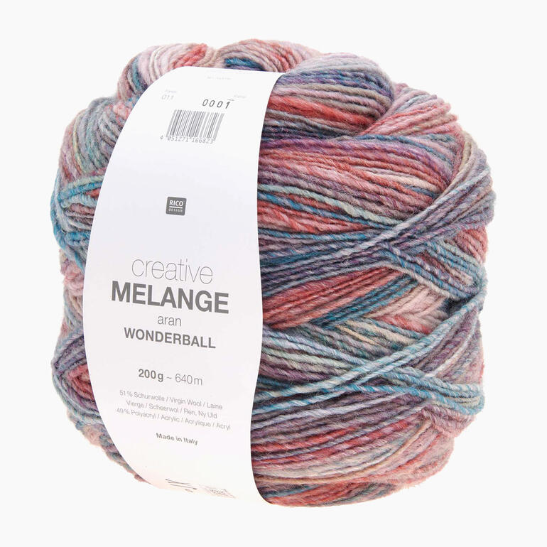 Creative Melange aran Wonderball von Rico Design, multicolor in Knäuel-Form