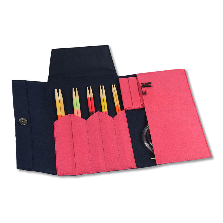 PONY Filz Nadeltasche mit Stricknadeln und Zubehör