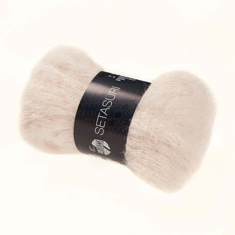 Wollknäuel von Lana Grossa, Setasuri in der Farbe Creme