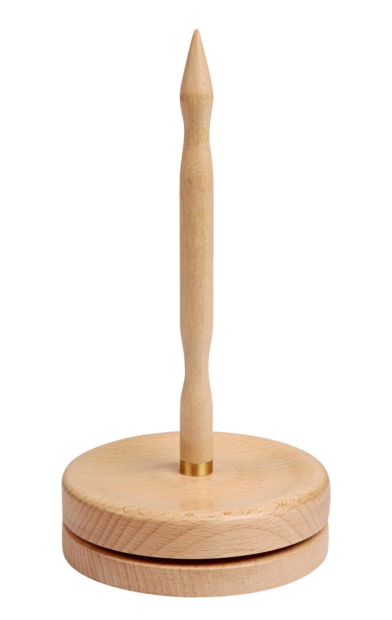 KnitPro Wollabwickler aus Holz, einfacher Abwickler mit spitzem Stift.