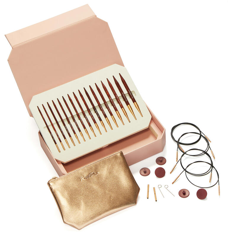 KnitPro Nadelset - Symfonie Rose, umfangreiches Set mit Nadeln in Box.