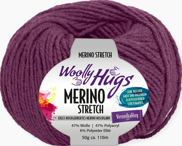 Merino Stretch von Woolly Hugs in Lila, 50g, 110m.