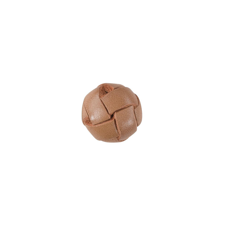Beige, geflochtene Lederknopf, Ø 31 mm