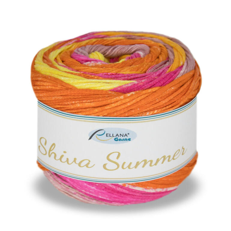 Shiva Summer Wolle in leuchtenden Orange- und Pinktönen
