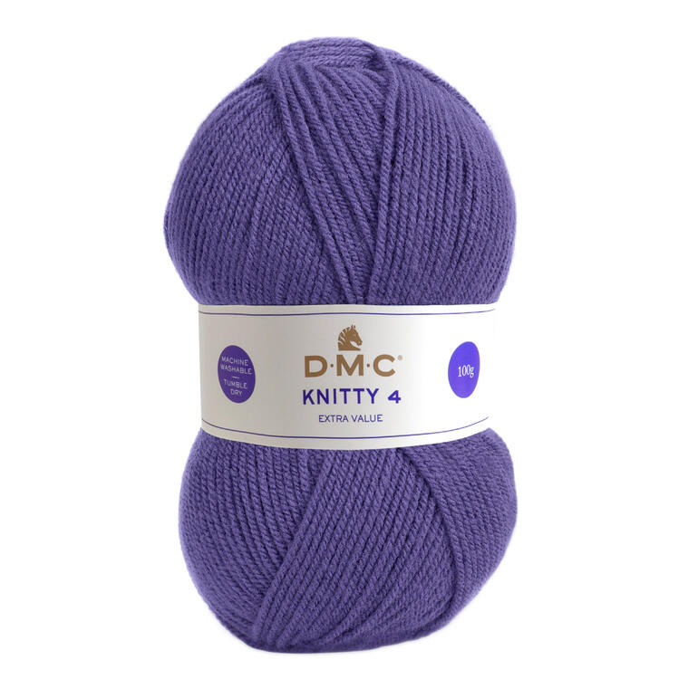 Garn von DMC in lila, perfekt für kreative Strick- und Häkelideen.