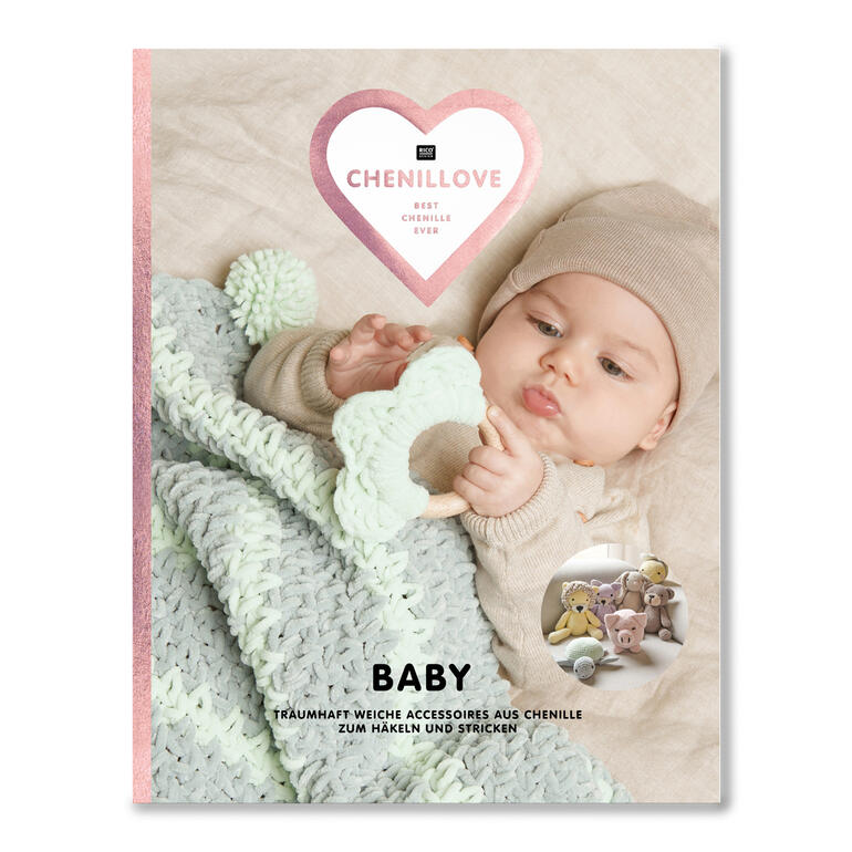 Heft 'Baby Chenillove' mit Anleitungen für Baby-Accessoires.