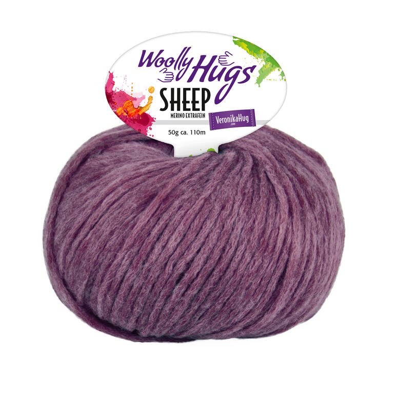 Garn 'Sheep Uni' von Woolly Hugs in der Farbe Lila