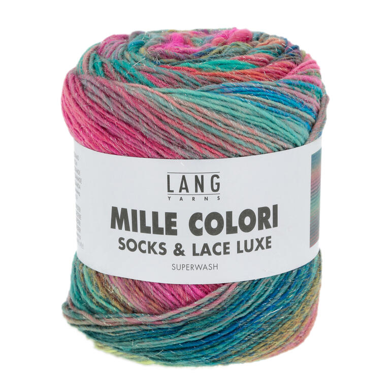 Garn 'Mille Colori Socks & Lace Luxe' von LANG Yarns mit bunten Farben