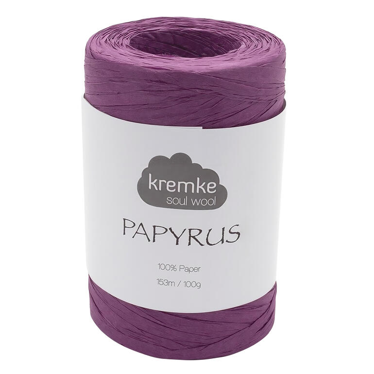 Papyrus Garn von Kremke Soul Wool in lila, 100% Papier, 153m/100g