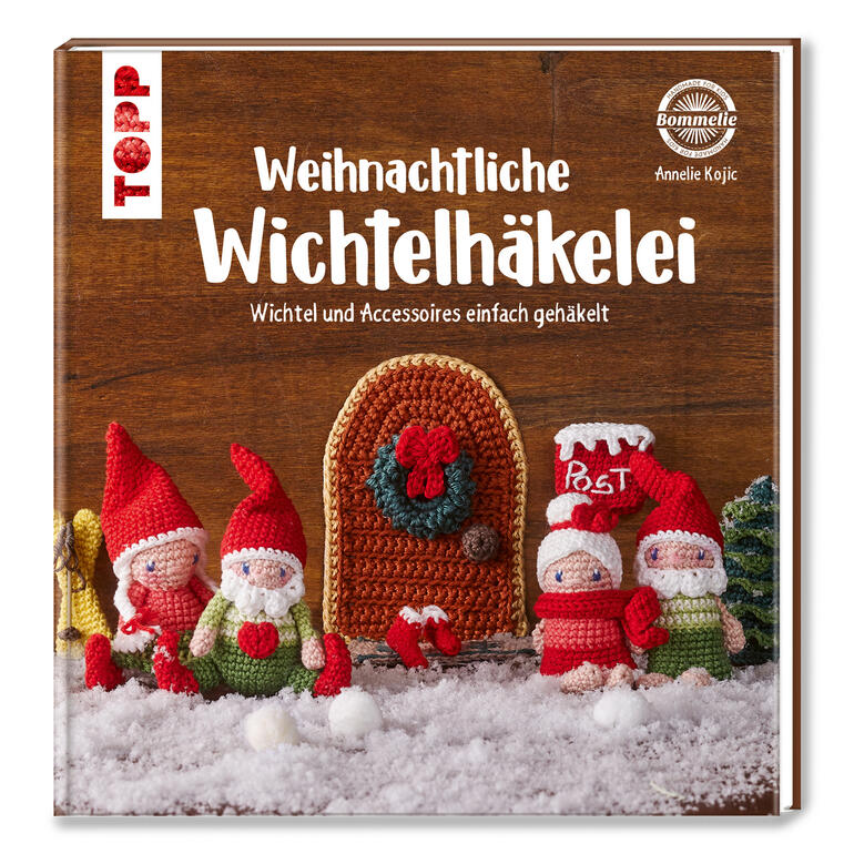 Buchcover über das Häkeln von Weihnachtswichteln und Accessoires.