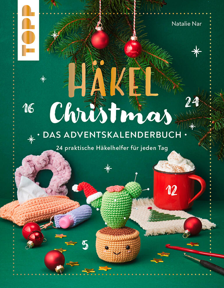 Buch 'Häkel Christmas' mit Anleitungen für Häkelprojekte.