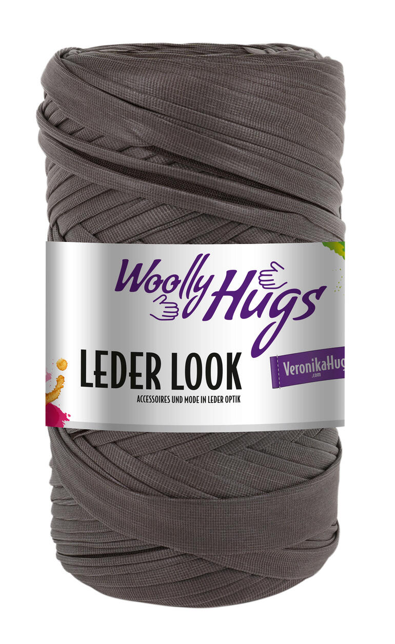 Dunkelgraues Garn Leder Look von Woolly Hugs in einem Knäuel