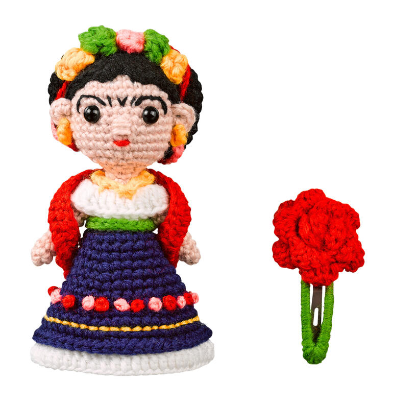 Häkelset - Frida Kahlo mit Puppe und Blume