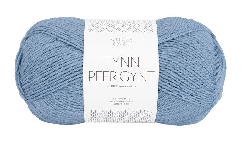 Tynn Peer Gynt Wolle von Sandnes Garn in Farbe Hellblau.