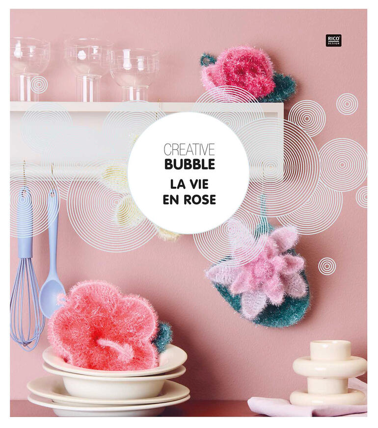 Heft Creative Bubble La Vie en Rose mit bunten Wollfiguren