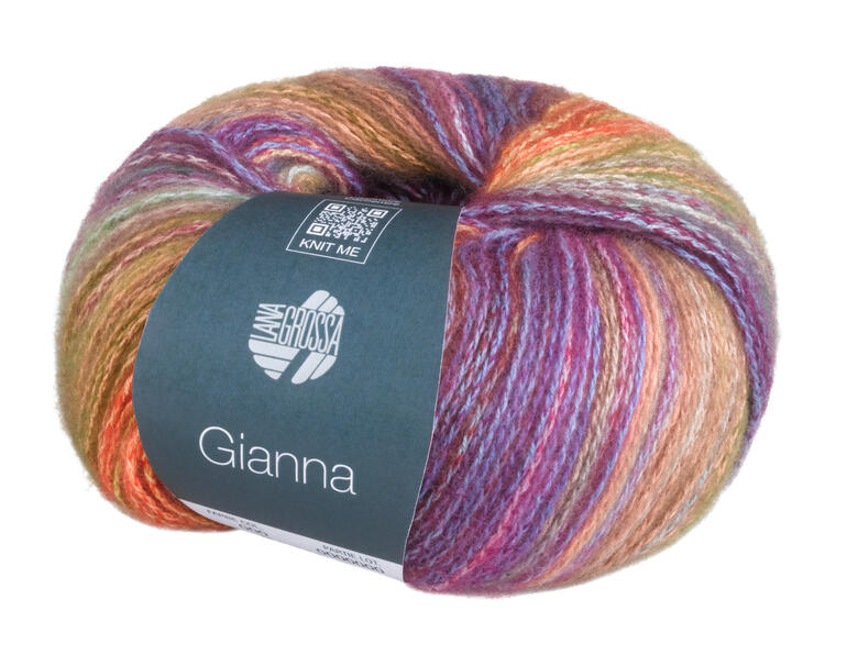 Gianna von Lana Grossa in graublau/orange/gelb/grün/rot/violett/petrol Farben
