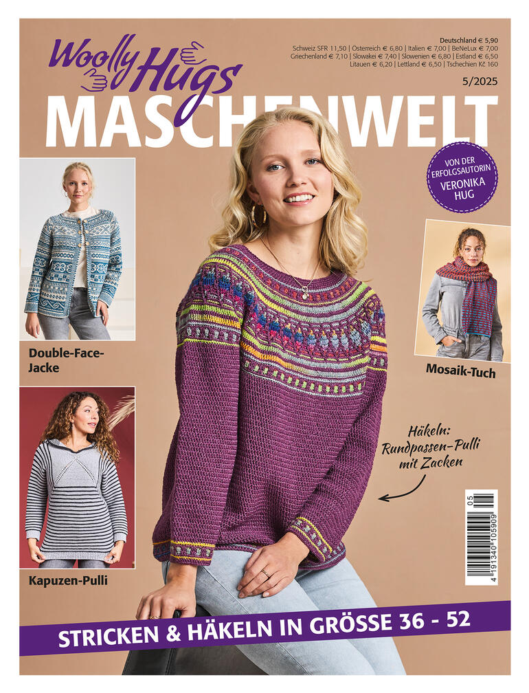 Cover des Magazins Woolly Hugs Maschenwelt mit Strickprojekten