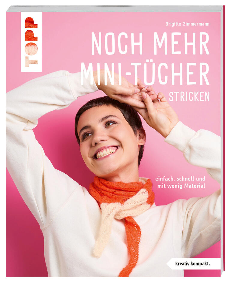 Buchcover mit einer Frau, die ein orangenes Mini-Tuch trägt und lächelt.