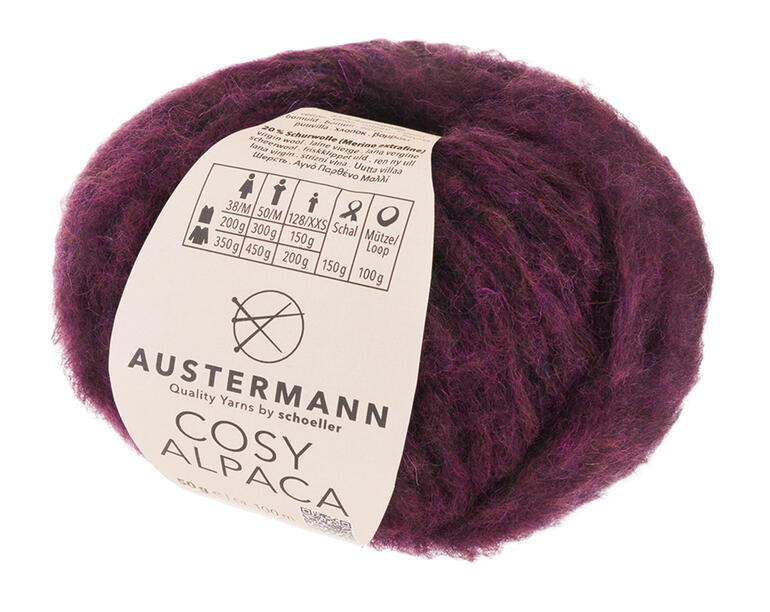 Dunkelviolette Wolle von Austermann für edle Strickwaren