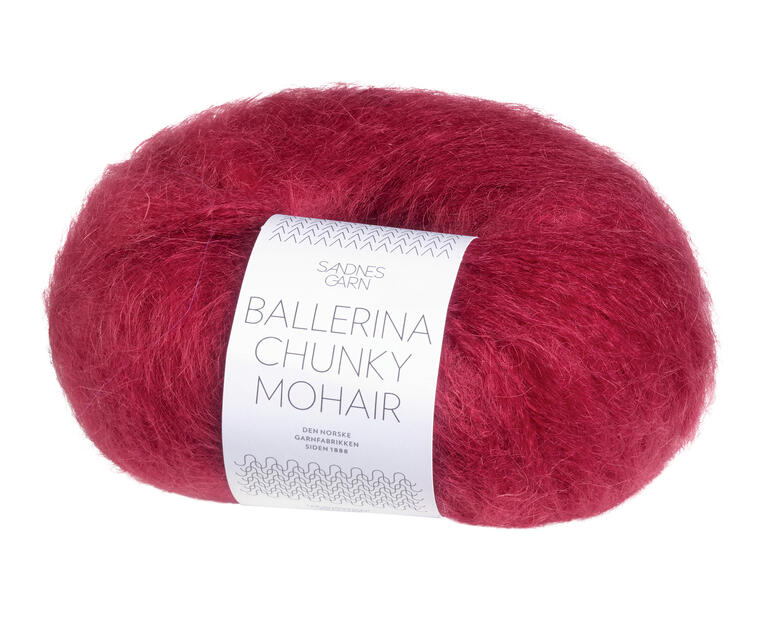 Garn in roter Farbe, Ballerina Chunky Mohair
