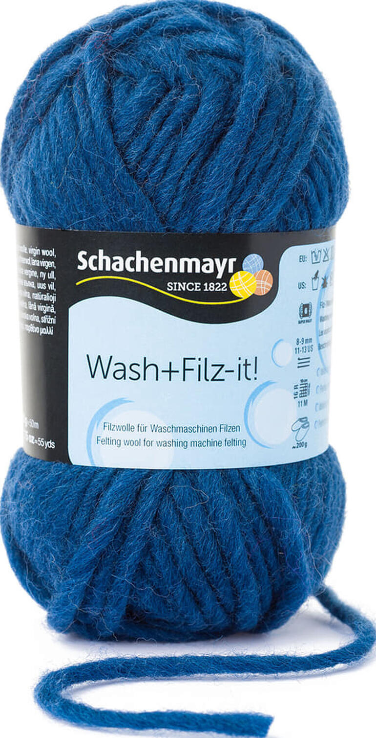 Wash+Filz-it! Wolle in Indigoblau, ideal für Filzprojekte.