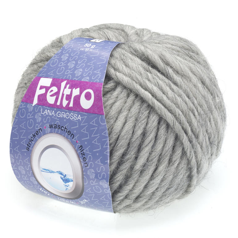 Garn aus Filzwolle Feltro Uni von Lana Grossa in hellgrau